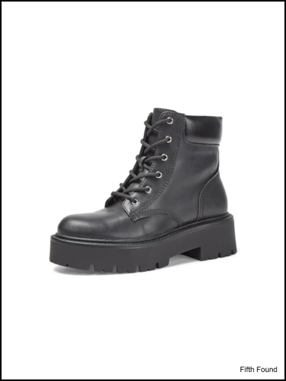 Lace-Up Combat Boots Ankle Bootie Side Zip Water-Resistant Platform Lug Sole